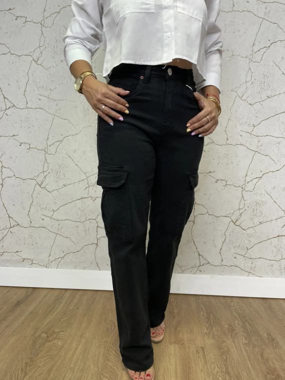 PANTALÓN CARGO NEGRO
