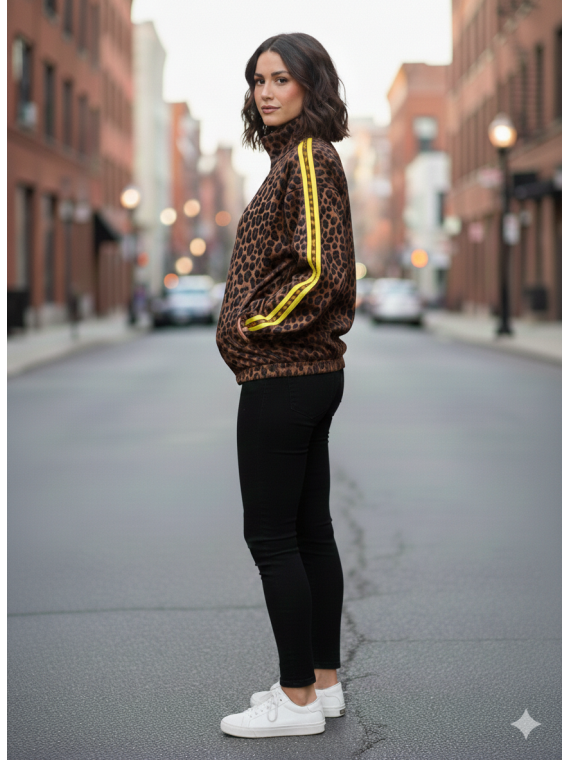 SUDADERA LEOPARDO RAYAS